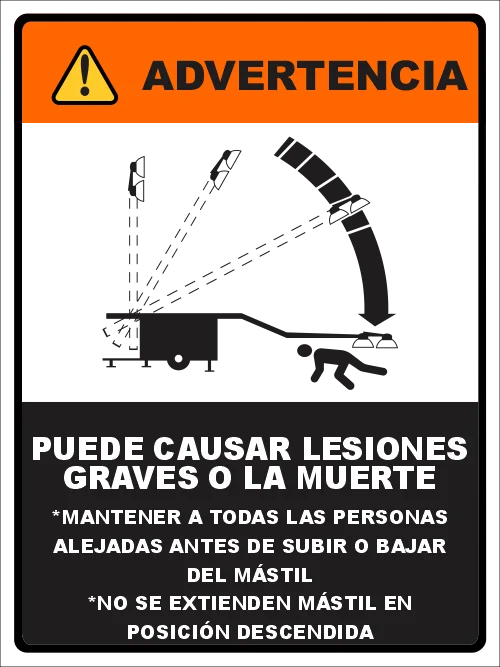 Advertencia manténgase libre de viga en movimiento